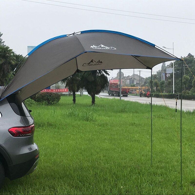 Cheap Goat Tents LAPUTA Portable Waterproof Car Rear Tent Outside Camping Shelter Outdoor Car Tent Trailer Tent Roof Top For Beach Grey   